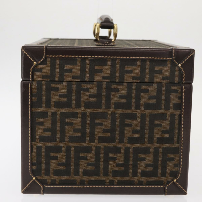【日本直送】FENDI Zucca帆布化妝箱，黑色/棕色，正品，貨號155108SAV-3
