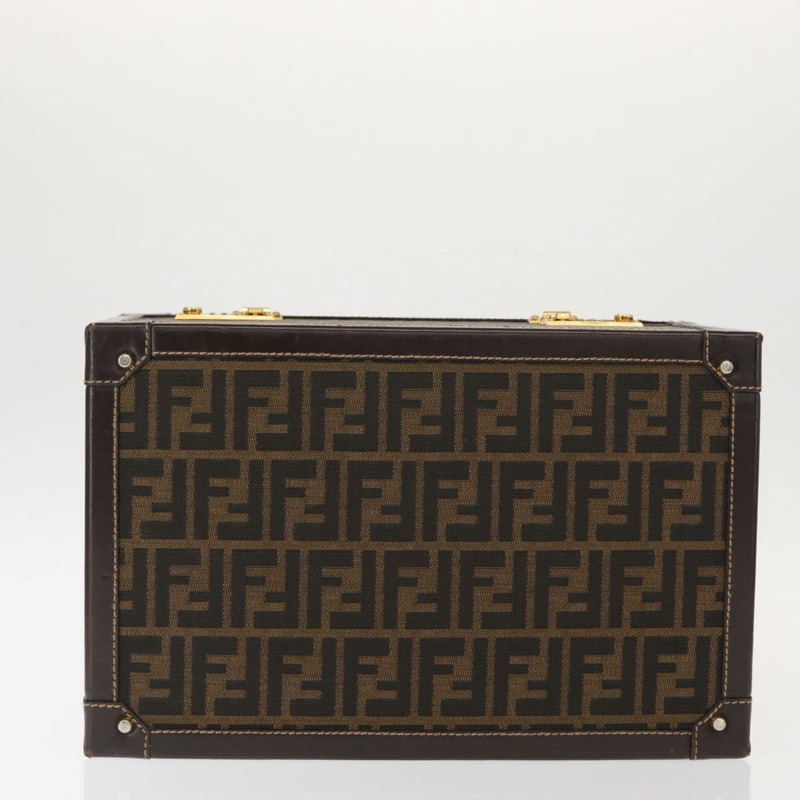 【日本直送】FENDI Zucca帆布化妝箱，黑色/棕色，正品，貨號155108SAV-4