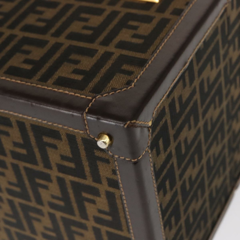 【日本直送】FENDI Zucca帆布化妝箱，黑色/棕色，正品，貨號155108SAV-13