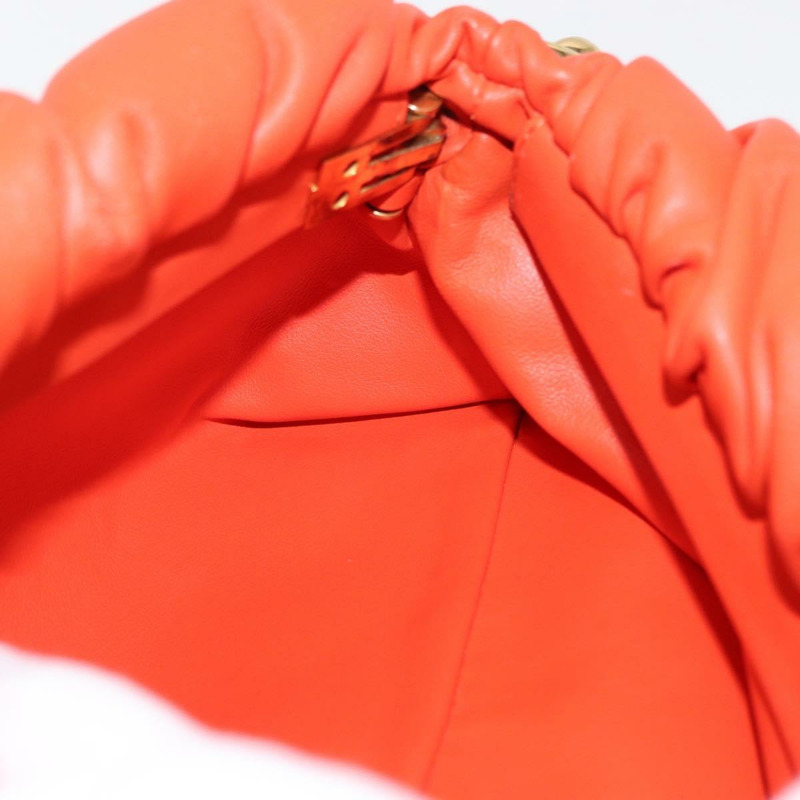 【日本直送】BOTTEGA VENETA 鏈條單肩包 皮革 橘色 金色 正品 146565SAV-16