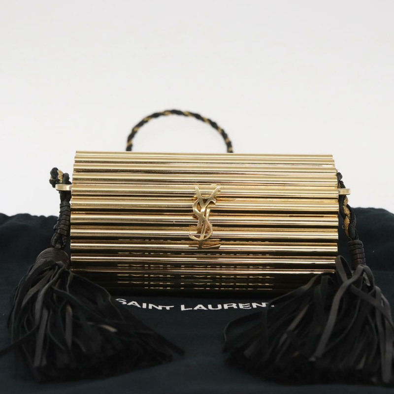 【日本直送】SAINT LAURENT 鏈條 Cassandra 單肩包 塑膠 金色 正品 146564SAM-11