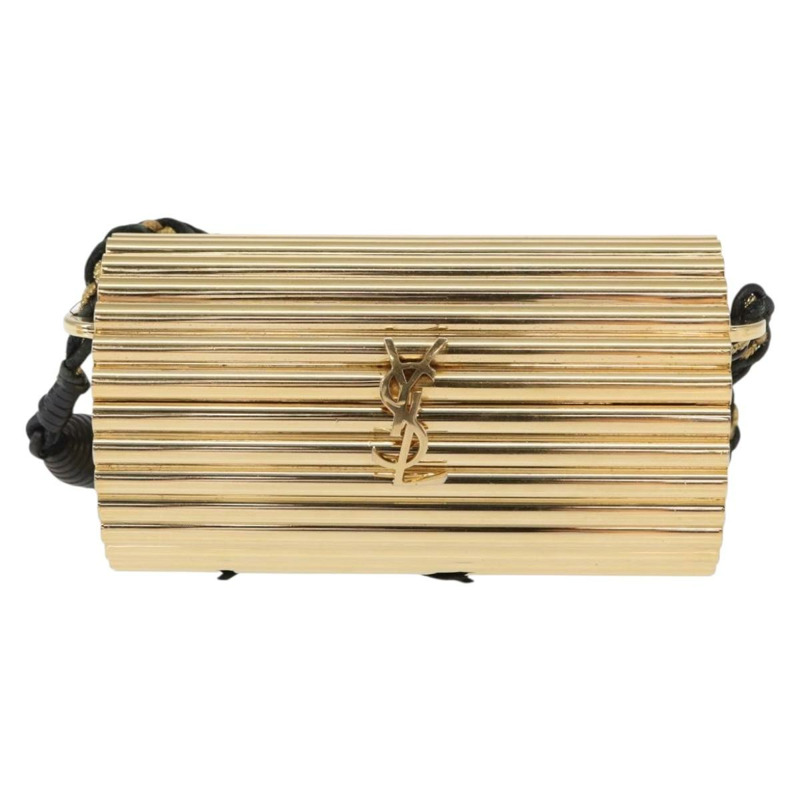 【日本直送】SAINT LAURENT 鏈條 Cassandra 單肩包 塑膠 金色 正品 146564SAM-12