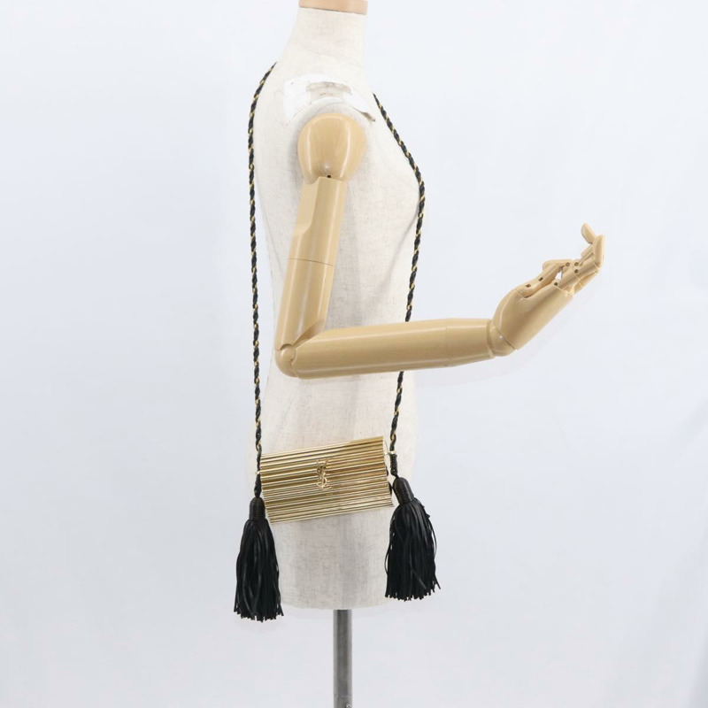 【日本直送】SAINT LAURENT 鏈條 Cassandra 單肩包 塑膠 金色 正品 146564SAM-23