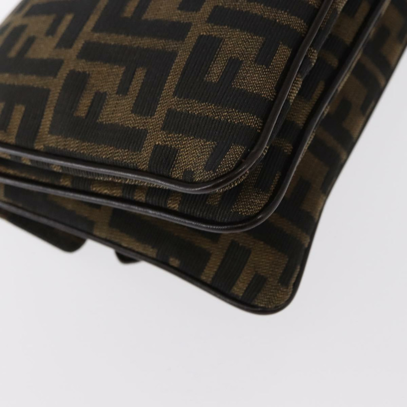 【日本直送】FENDI Zucca帆布Mamma Baguette單肩包 黑色棕色 正品 146548V-16