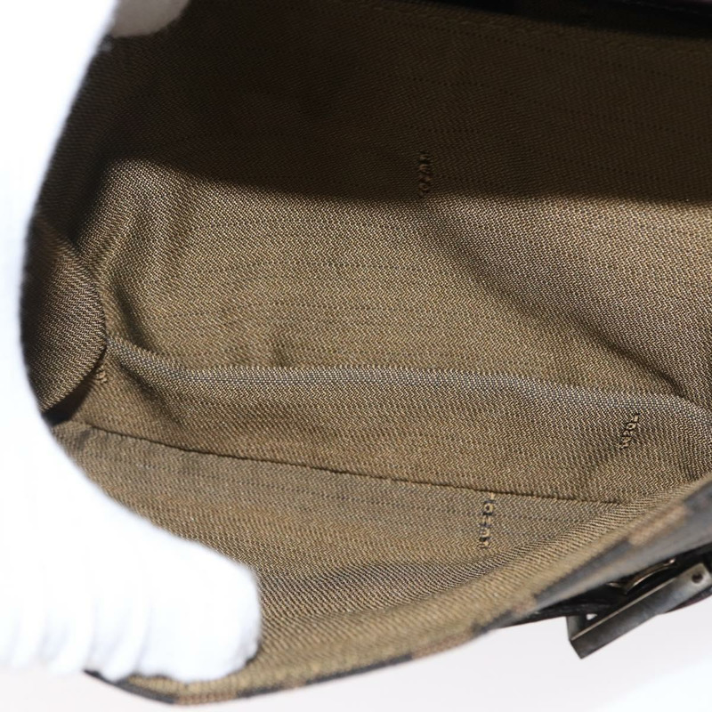 【日本直送】FENDI Zucca帆布Mamma Baguette單肩包 黑色棕色 正品 146548V-25