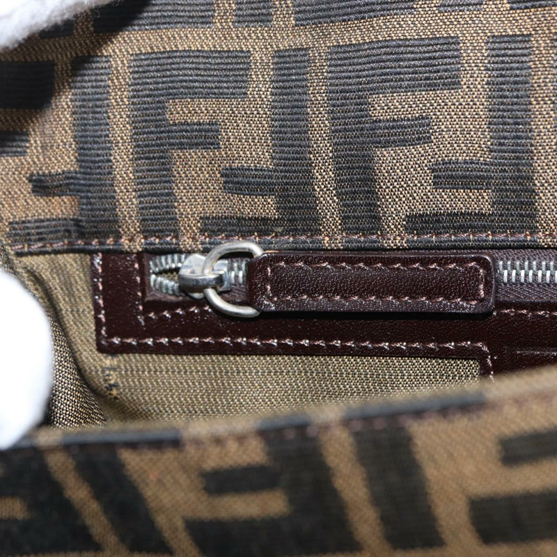 【日本直送】FENDI Zucca帆布Mamma Baguette單肩包 黑色棕色 正品 146548V-28