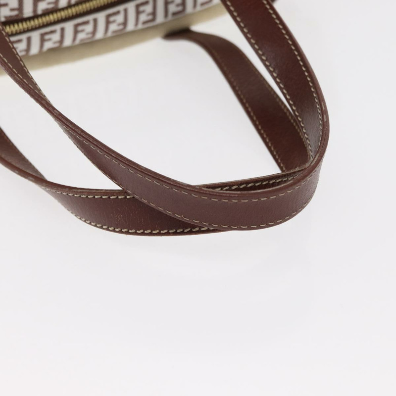 【日本直送】FENDI Zucchino帆布手提包 白色 棕色 正品 146551V-6