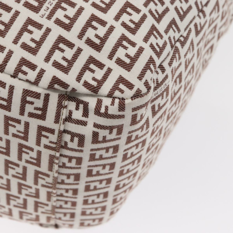 【日本直送】FENDI Zucchino帆布手提包 白色 棕色 正品 146551V-15