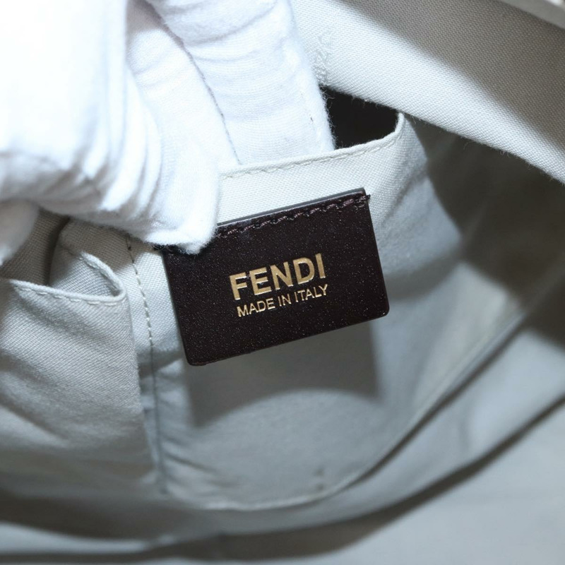 【日本直送】FENDI Zucchino帆布手提包 白色 棕色 正品 146551V-18