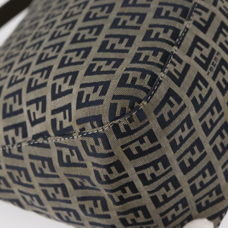 【日本直送】FENDI Zucchino帆布Mamma Baguette單肩包 海軍藍 銀色 正品 146550V-16