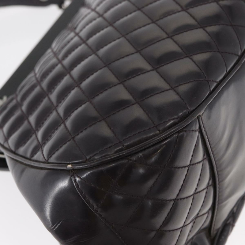 【日本直送】香奈兒 Matelasse 鏈條包 漆皮 2way 紫色 銀色 CC 標誌 Auth 146555V-15