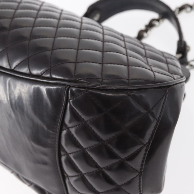 【日本直送】香奈兒 Matelasse 鏈條包 漆皮 2way 紫色 銀色 CC 標誌 Auth 146555V-16