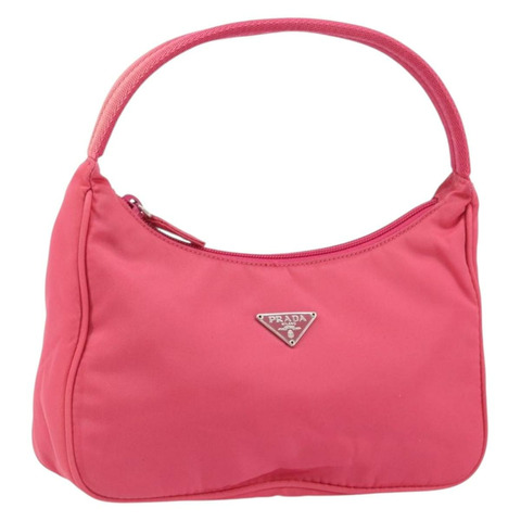 PRADA 尼龍粉紅手提包 正品 157315V