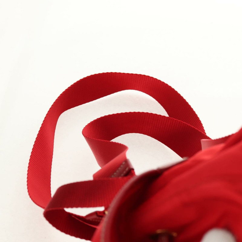 【日本直送】PRADA 雙肩包 尼龍 紅色 金色 正品 158701V-15