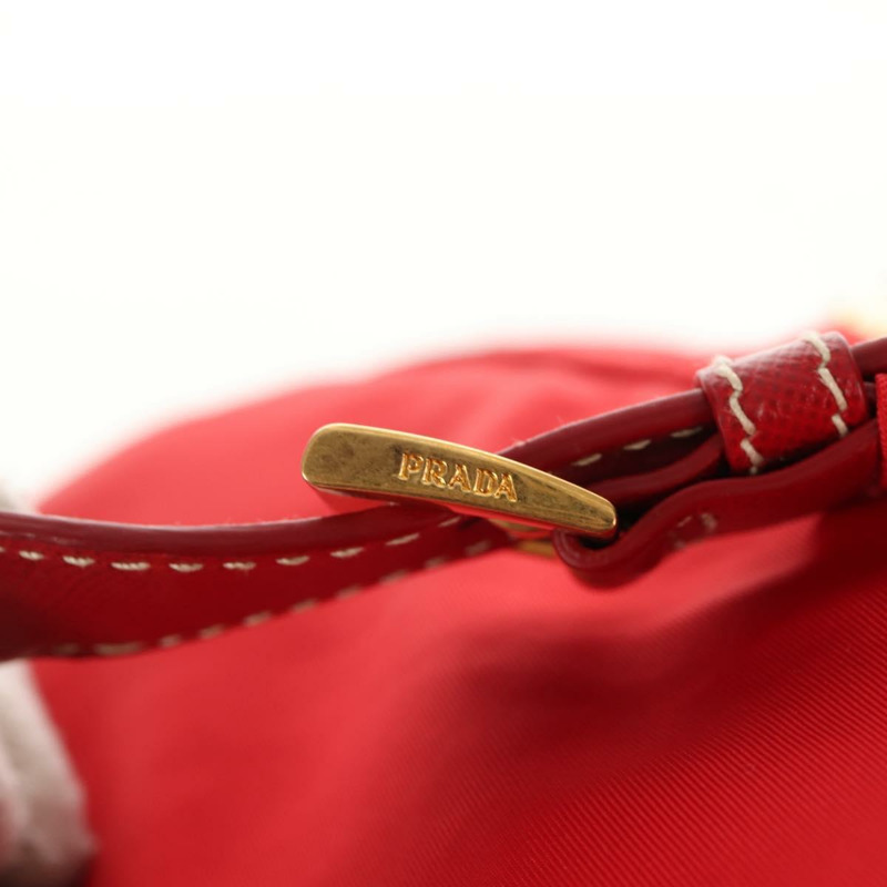 【日本直送】PRADA 雙肩包 尼龍 紅色 金色 正品 158701V-20