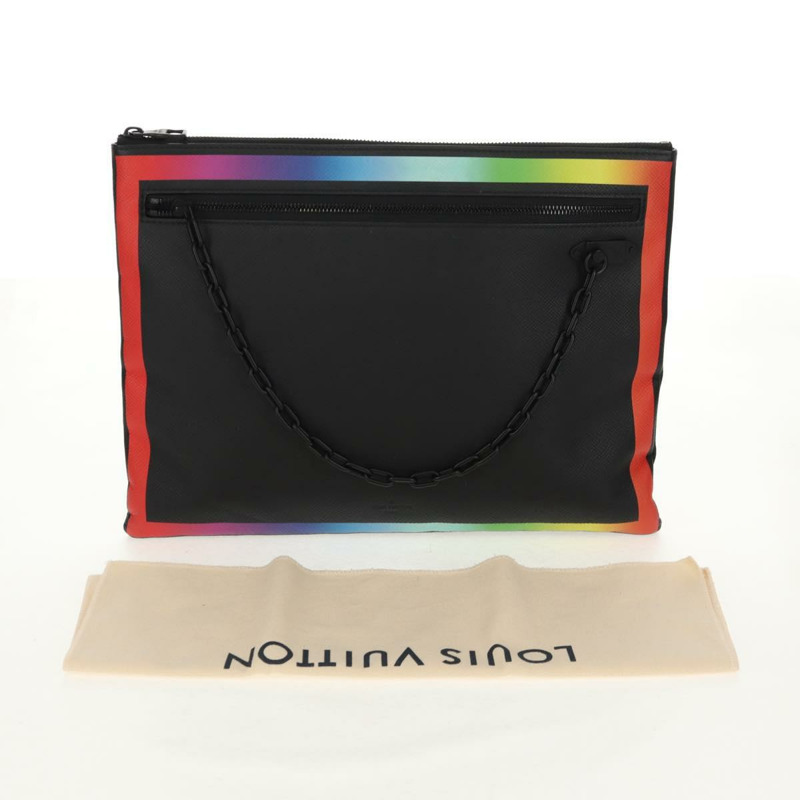 【日本直送】路易威登 Taiga 彩虹鏈條手拿包 A4 黑色 M30347 LV 正品 157880M-11