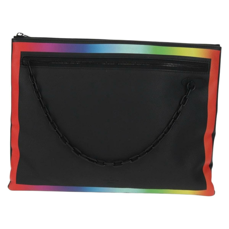 【日本直送】路易威登 Taiga 彩虹鏈條手拿包 A4 黑色 M30347 LV 正品 157880M-12