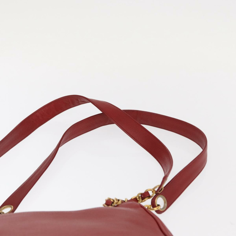 【日本直送】香奈兒魚子醬皮紅金色雙C標誌手提包 正品 BA8976-7