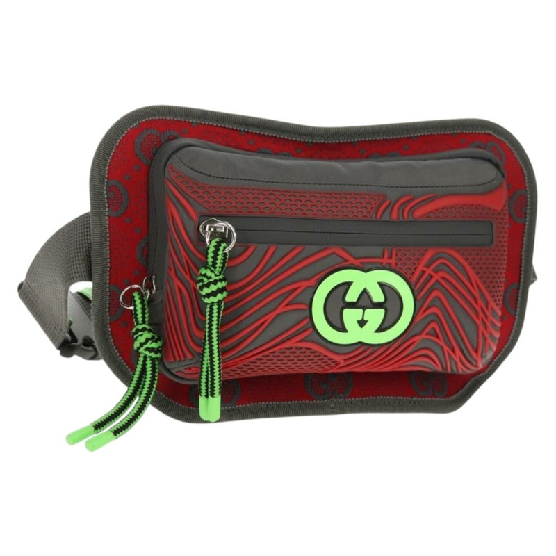 【日本直送】GUCCI GG帆布腰包 尼龍 灰色 銀色 752102 正品 BA8974V-0