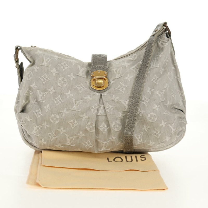 【日本直送】路易威登 Monogram 牛仔布 Slytree 肩背包 灰色 M95834 LV Auth mr1662V-11