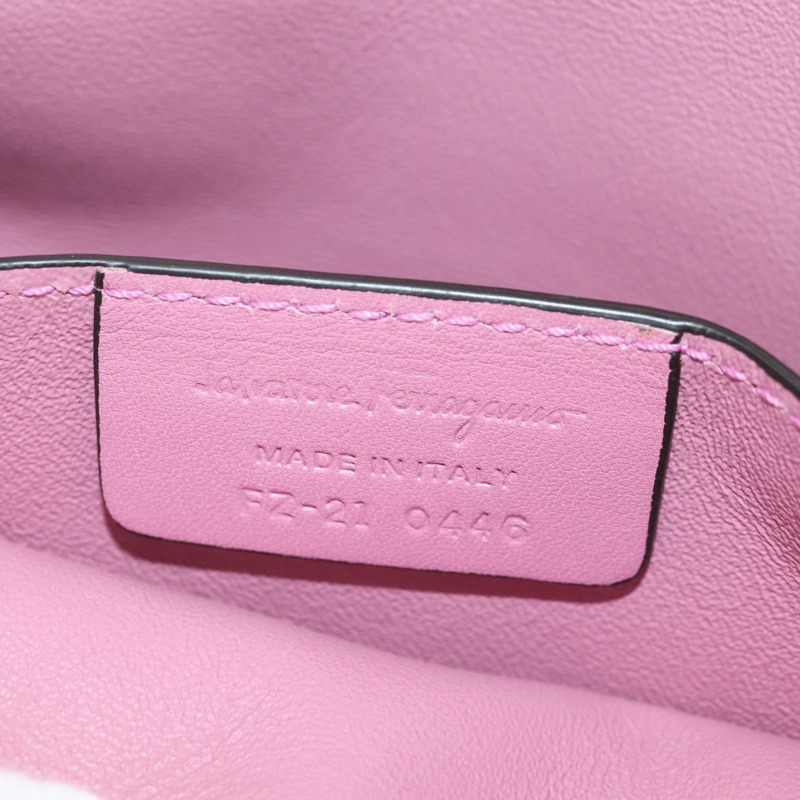 【日本直送】Salvatore Ferragamo Gancini 單肩包 皮革 粉紅色 金色 正品 BA8838V-11