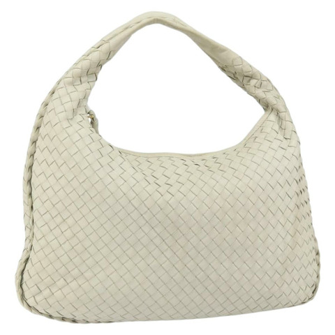 BOTTEGA VENETA INTRECCIATO Hobo 單肩包 白色皮革 115653 正品 ep12201
