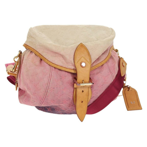 路易威登 Monogram Denim Sunshine 粉紅肩背包 M93183 LV Auth ep12267SAV