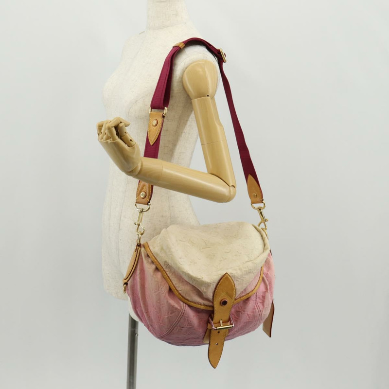 【日本直送】路易威登 Monogram Denim Sunshine 粉紅肩背包 M93183 LV Auth ep12267SAV-26