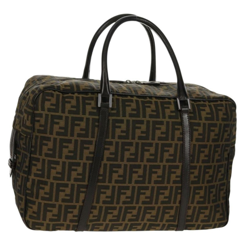 【日本直送】FENDI Zucca帆布波士頓包 黑色棕色 正品 ep12318-0