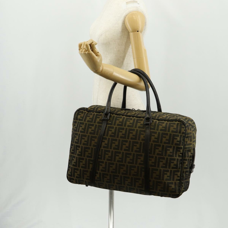 【日本直送】FENDI Zucca帆布波士頓包 黑色棕色 正品 ep12318-24