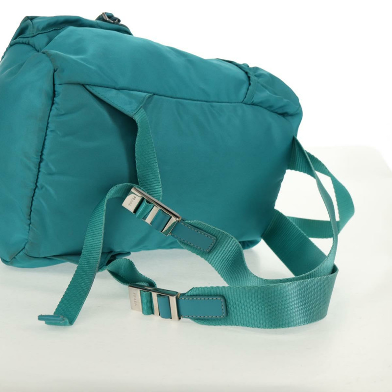 【日本直送】PRADA 雙肩包 尼龍材質 綠松石藍 銀色 正品 157362V-7