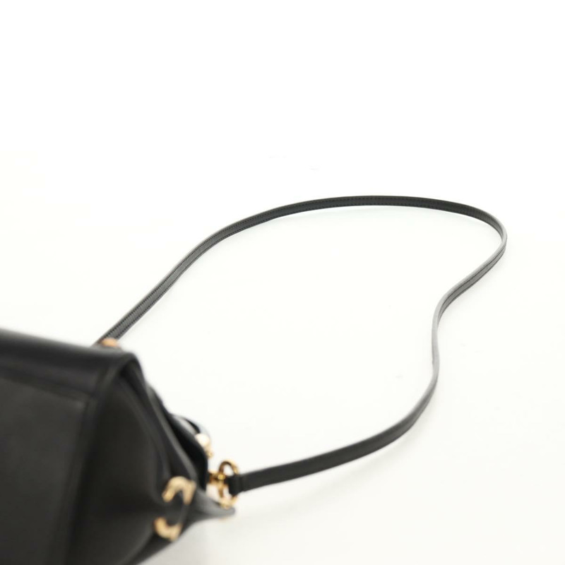 【日本直送】Salvatore Ferragamo Gancini 迷你手提包 皮革 2way 黑色 金色 Auth 157313V-14