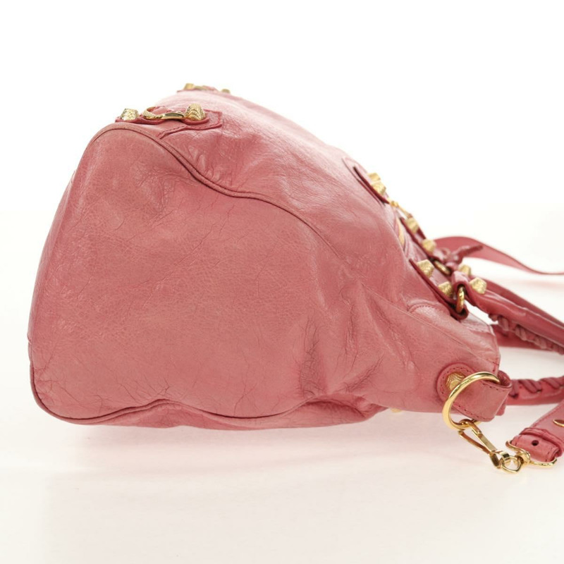 【日本直送】BALENCIAGA The Giant Part Time Bag 皮革 2way 粉金配色 282010 Auth am10100V-3