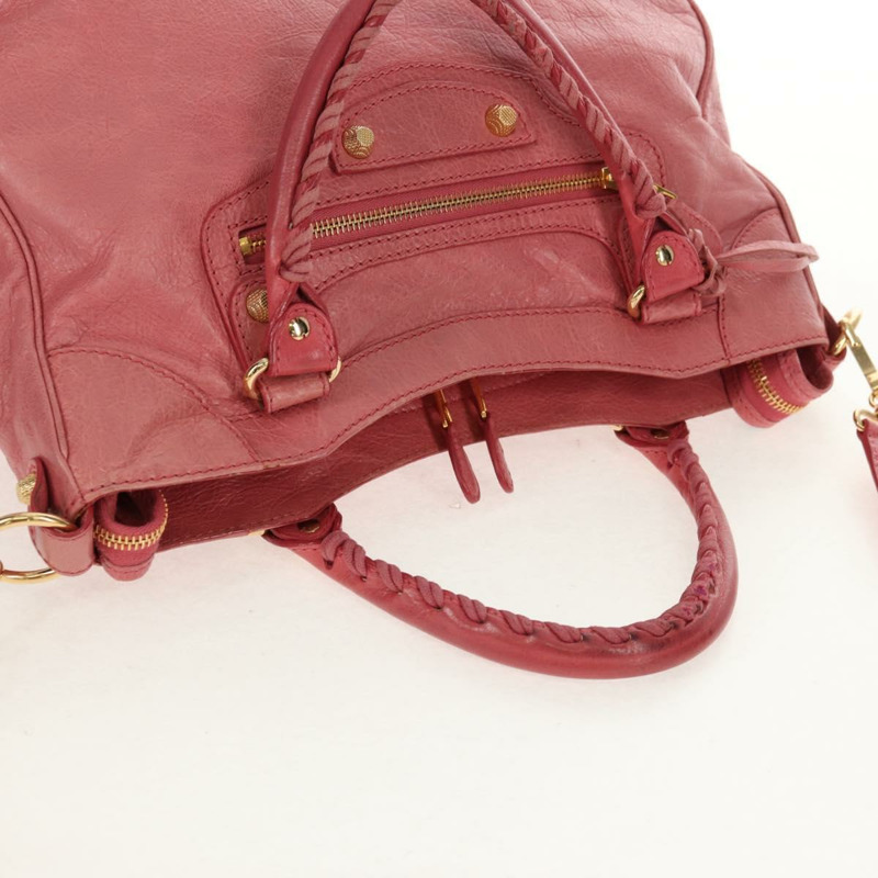 【日本直送】BALENCIAGA The Giant Part Time Bag 皮革 2way 粉金配色 282010 Auth am10100V-5