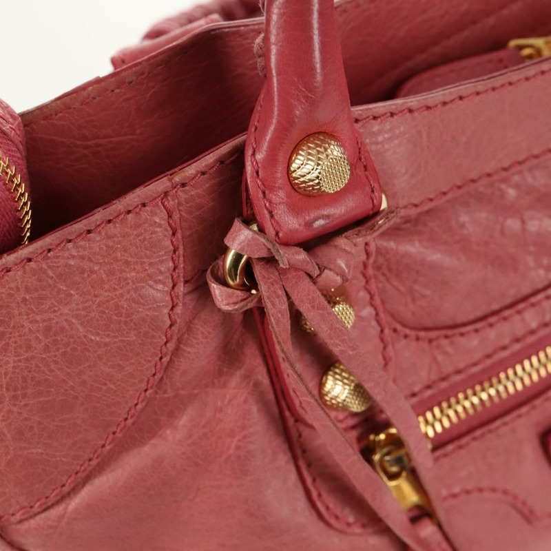 【日本直送】BALENCIAGA The Giant Part Time Bag 皮革 2way 粉金配色 282010 Auth am10100V-21