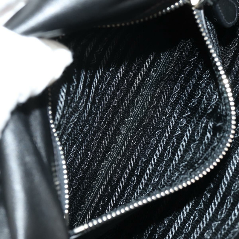 【日本直送】PRADA 荷葉邊手提包 尼龍 2way 銀黑 Auth am10099V-24