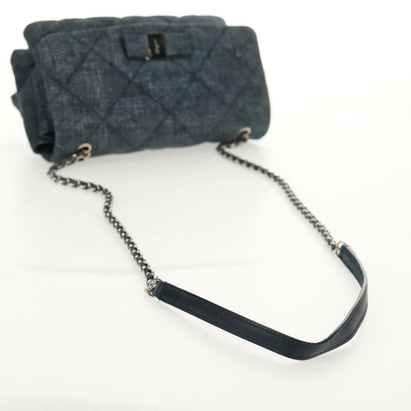 【日本直送】Salvatore Ferragamo Vala 鏈條單肩包 牛仔藍 銀色 正品 am10158V-6