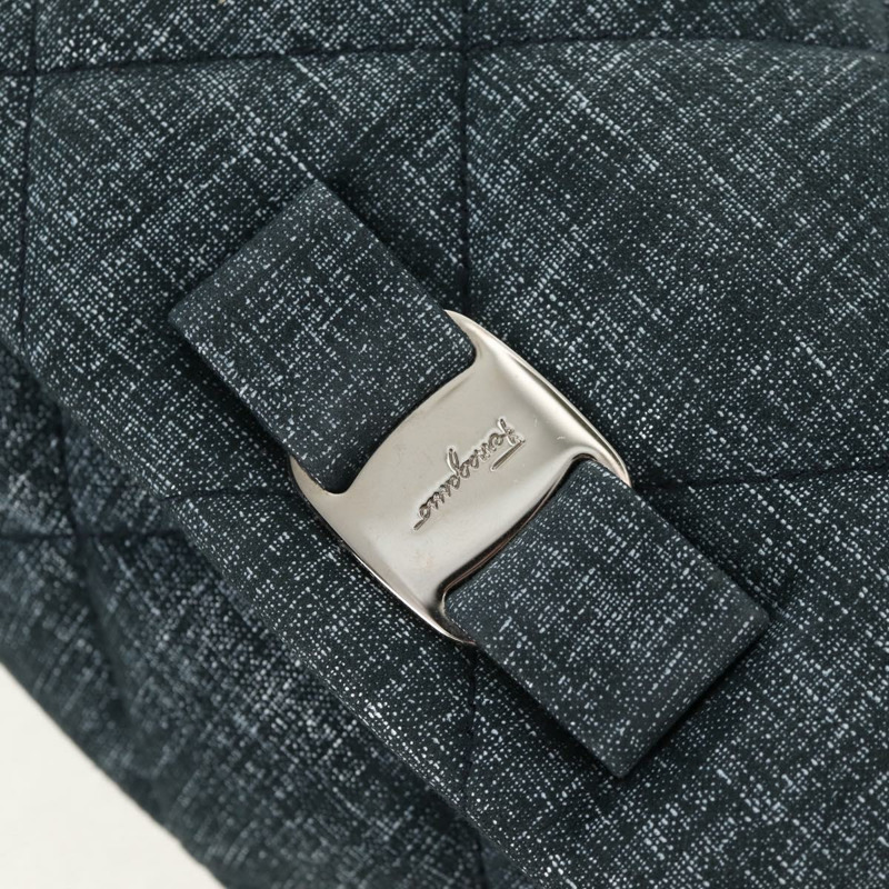 【日本直送】Salvatore Ferragamo Vala 鏈條單肩包 牛仔藍 銀色 正品 am10158V-18