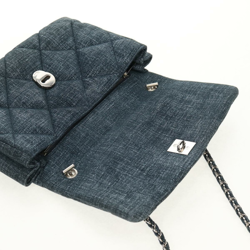 【日本直送】Salvatore Ferragamo Vala 鏈條單肩包 牛仔藍 銀色 正品 am10158V-19