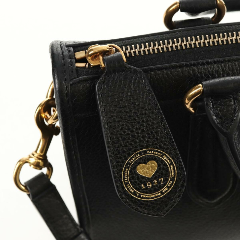 【日本直送】Salvatore Ferragamo Brianna 手提包 皮革 兩用 黑色 金色 正品 am10112V-21