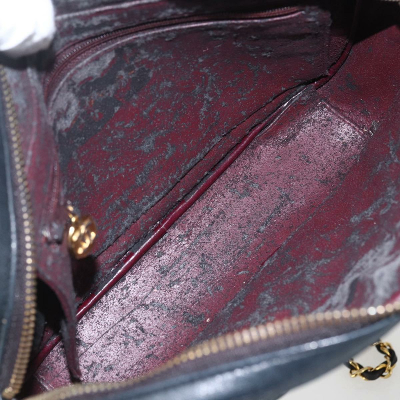 【日本直送】香奈兒鏈絎縫單肩包 羊皮 黑色 金色 CC 標誌 正品 ar13902-10