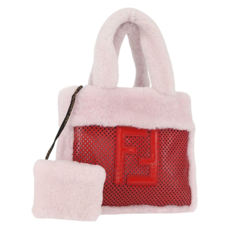 【日本直送】FENDI 手提包 Mouton 粉紅色 正品 158091-0