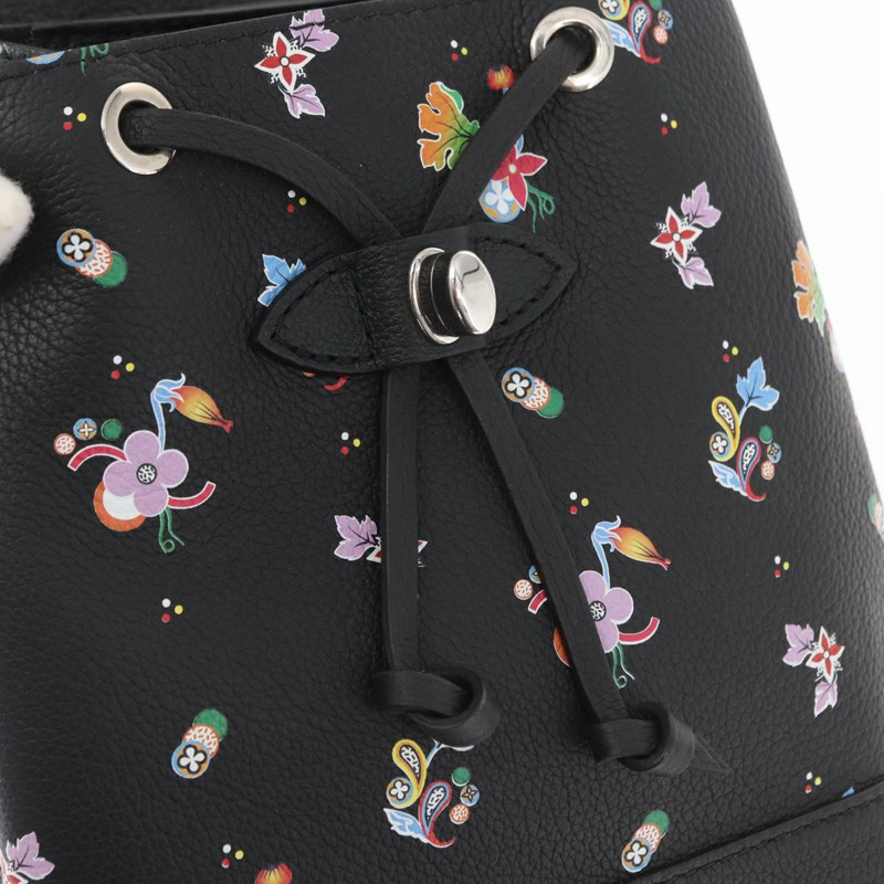 【日本直送】路易威登 (LOUIS VUITTON) 花卉印花 Rock Me 雙肩包，黑色皮革，貨號 M54848，正品，ka827M-23