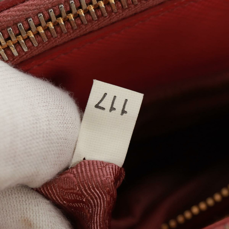 【日本直送】PRADA Galleria 手提包 Safiano 皮革 2way 粉金色配色 Auth 159946-11