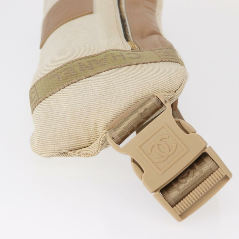 【日本直送】香奈兒運動斜背包帆布米色金色雙C標誌正品 159807V-2