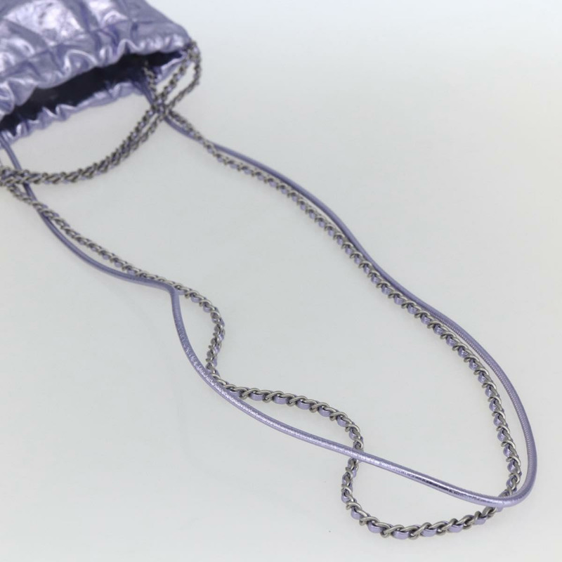 【日本直送】香奈兒 (CHANEL) 鏈條 Chanel 22 迷你手提包 皮革 兩用 紫色 CC 標誌 正品 158680SM-7