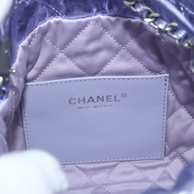 【日本直送】香奈兒 (CHANEL) 鏈條 Chanel 22 迷你手提包 皮革 兩用 紫色 CC 標誌 正品 158680SM-20