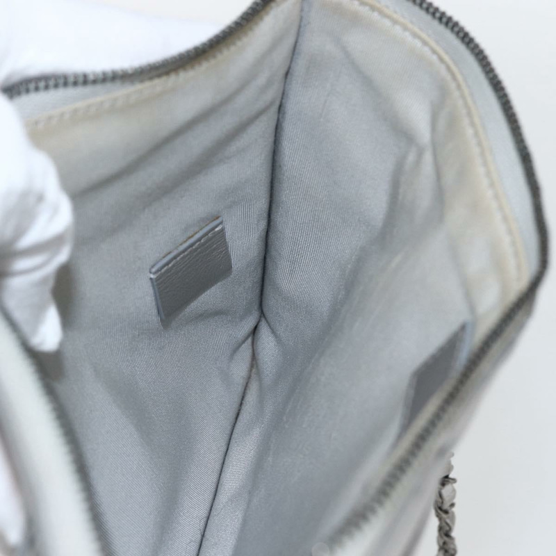 【日本直送】香奈兒 (CHANEL) 絎縫鏈條單肩包，羊皮材質，銀色，CC標誌，正品編號 157631SAM-20