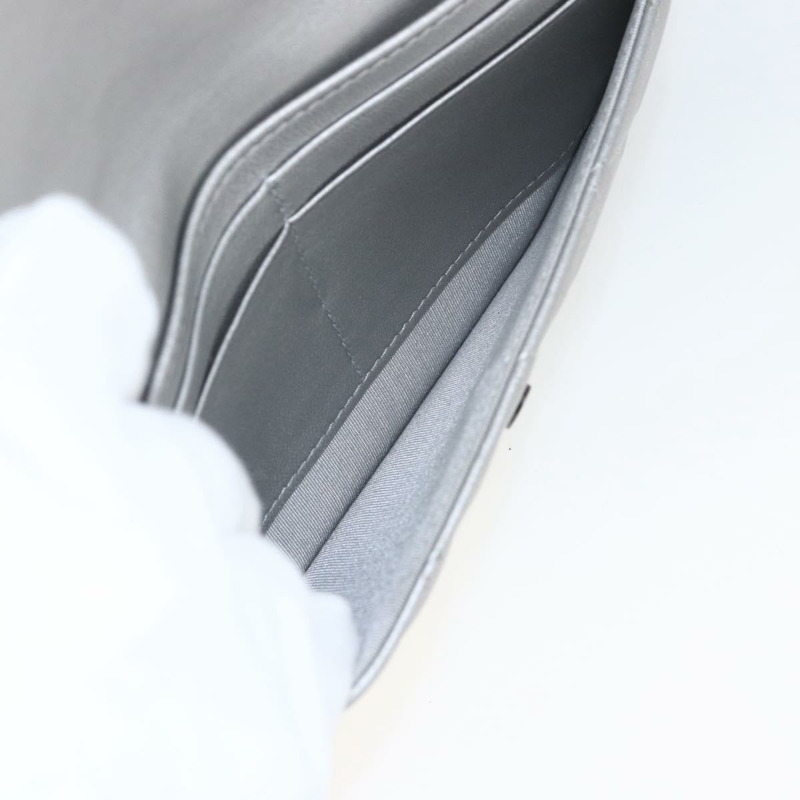 【日本直送】香奈兒 (CHANEL) 絎縫鏈條單肩包，羊皮材質，銀色，CC標誌，正品編號 157631SAM-28