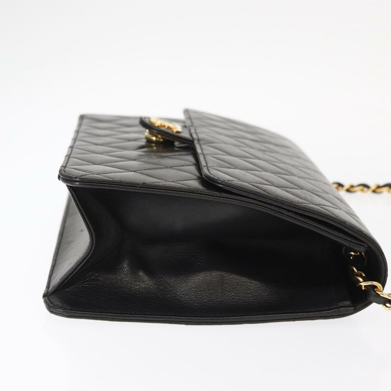 【日本直送】香奈兒 Matelasse 25 鏈條肩背包，羊皮材質，黑色，金色雙C標誌，正品編號 148589SM-2